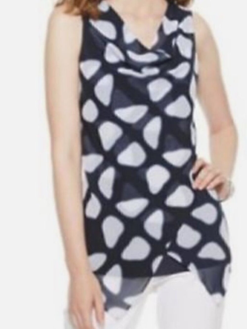 Women Chiffon Front Sleeveless Top - Picture 3 of 3